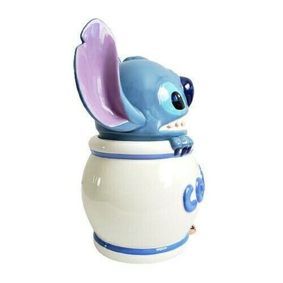 Disney Lilo & Stitch Cookies Cookie Jar Stitch Dog Collectible Blue White 12" - Picture 3 of 10